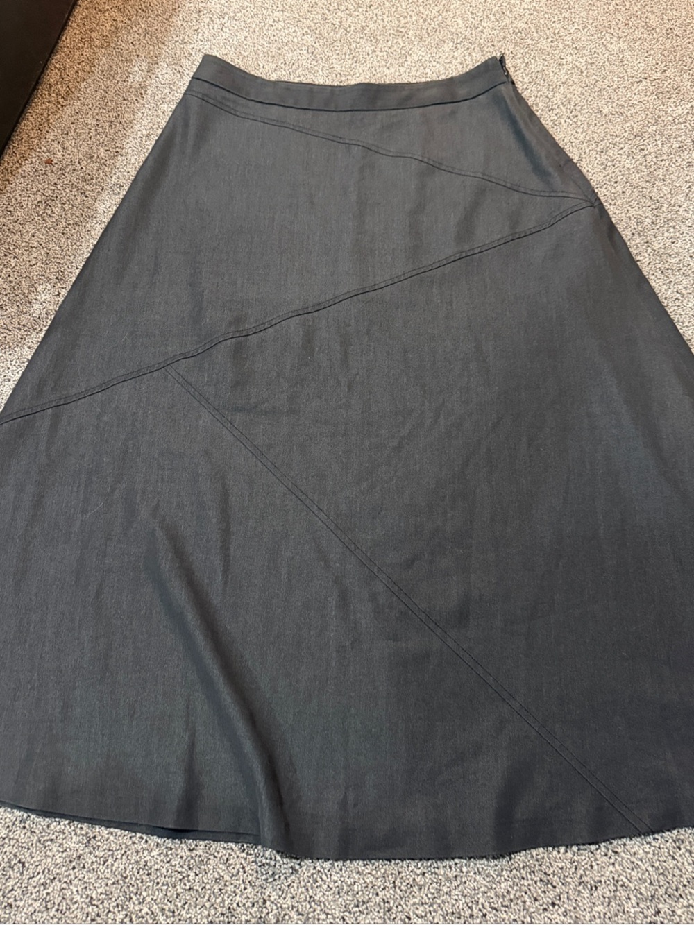 Cato Black A-Line Skirt with Diagonal Seams size 10